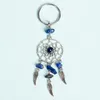 Bohemian Dreamcatcher Keychain Metal Feather Pendulum Keyring Natural Crystal Stone Pendant Handbag Ornament ACC