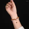 Charm Bracelets White Agate And Sandalwood Lucky Bracelet For Women Double Layered Wood Beads Bangles Wristband Jewelry