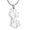 Pet Paw Urn Halsband för aska rostfritt stålhänge Keepsake Memorial Cremation Jewelry259w