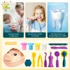 Tools Workshop Huiqibao Doktor Dental Kalıp Oyuncak Plastik Diş Simülasyon Rolü Oyun Evi Pretend Clay Aracı Eğitim Oyuncakları Çocuklar Hediye 231129