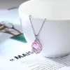 Ganze 6 Stücke Wassertropfen Glänzend Rosa Kristall Zirkon Edelsteine Anhänger 925 Silber Für Frauen Topas Halsketten Anhänger Jewelry244C