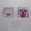 Storage Bottles 50pcs Wholesale 30ml Pink Crystal Empty Square Jars With Lid Jar 30 Ml