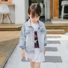 Donsjas Meisjes Gescheurde Denim Jas Herfst Koreaans Geborduurd Kinder All-match Jassen Kindermode Peuter Trendy Kleding 231129