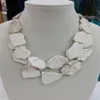 Charme robusto branco turquesa fatia artesanal colar feminino feito à mão 18''275o