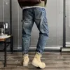 Pantalon en jean pour hommes avec poches Harem Cargo homme Cowboy pantalon Denim décontracté Kpop régulier grande taille créateur de mode coréen