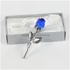 Party Favor Valentines Day Gift Mini Crystal Rose Artificial Flower With Metal Rod Branch Wedding Supplies Favors Drop Delivery Home Dhrky