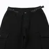 جينز النساء القوطي الجمالي البضائع منخفضة الخصر غير الرسمي الأزياء الكورية السوداء سراويل سراويل y2k الهيب هوب الشارع