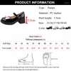 Dress Shoes Fashion Bowknot Med Heel Mary Janes Women Comfortable Round Toe Square Pumps Woman Mix Color Patent Leather Lolita