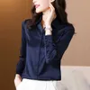 Women's Blouses Shirts Elegant Lady Simple Long Sleeve Shirt Straight Loose Women Spring Solid Female Casual Cloingyolq