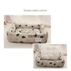 Lits pour chats meubles lit pour chien en treillis carré nid pour animaux de compagnie lavable amovible sac de couchage en coton utilisable double face pour grands et petits vaiduryd