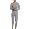 Herren thermische Unterwäsche offene Schritthosen Set Winter Männer warm schlanker Fit Elastic Pyjamas für Homewear2024