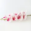 Decorative Flowers 3D 9 Head Butterfly Orchid Flower Piece Length 107cm Artificial Fake Plant Plastic Artificielle Wedding Home Decoration