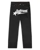 Jeans pour femmes 2023 Harajuku Mode Punk Rock Pantalon à pied large Streetwear Y2k Hip Hop Badfriend Lettre Impression Baggy Pantalon noir 231129