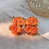 Hoop Earrings Lifefontier Sweet Colorful Cloth Handmade Rose Flower For Women Bohemia C Type Floral Earring Wedding Jewelry 2023