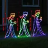 Garden Decorations Outdoor Christmas LED Three 3 Kings Silhouette Motif Rope Light Decoration for Garden Yard Year Christmas Decoration Party 231129