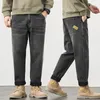 Men s dżinsy kstun dla mężczyzn workowate spodnie szara luźna fit harem streetwear mody Pockets Patchwork Big Size Man