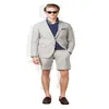 Men's Suits 2 Piece Summer (Blazer Short Pant) Wedding Custom Made Business Suit Notched Lapel Two Buttons Men's