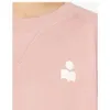 Ny Isabel Marant Designer Cotton Sweatshirt Loose Classic Hot Print Hem Drawstring Round Neck Short Pink Women Casual mångsidig trend Pullover Hoodie tröja Tops