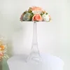 Party Decoration Eiffel Tower Design Flower Rack transparent akrylkakdessertstativ för bröllopsbordets mittstycken