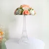 Decoración de fiesta Torre Eiffel Diseño Estante de flores Soporte de postre de pastel de acrílico transparente para centros de mesa de boda Suministros