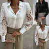 Kadınlar bluz gömlekleri zarif bluz beyaz gömlek 2023 ilkbahar yaz v-ne dantel kılıf kesim comter üstleri s-xxlyolq