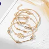 Urok bransolety śliczne podwójne serca strzałka kryształowa bransoletka cyrkonowa dla kobiet geometrycznych łańcuchów żywiołowych miłośnicy biżuterii mody biżuterii