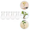 Vase 4 PCSセンターテーブル装飾Hyacinth Vase Glass Officeフラワーアボカドミス