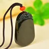 Pendant Necklaces Send Certificate Natural Green Hetian Jade Blank Necklace Men Women Charms Real Chinese Nephrite Lucky Amulet Gifts