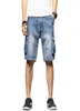 Shorts Jeans hommes été genou longueur Hombre Denim court droit mâle Cargo tendu hommes grande taille 42 44 46 48 Jean Men039s9501026