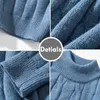 Herentruien Effen kleur coltrui voor heren Pullover Breien Stellen Grote maat Dik Warm Vrijetijdskleding Gedraaide trui Maat S-3XL 231130