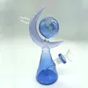 Günstigstes Sonnensystem Glasbecher Bong Handmalerei Glow In The Dark Rauchen Wasserpfeife Dicke Dab Ölplattformen mit Schüssel Akzeptieren Personalisiertes Custom Logo