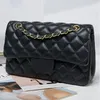 5A Designer Flap Bag Real Leather Caviar Lambskin Classic Jumbo Double Shoulder Bags All Black Purse Quilted Handbag quality 2024