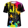 Мужская футболка T 2023 Summer Unisex 3D-рисунок футболка с красочным дизайном с коротким рукавом круглой шеи цифровой подходит для молодых людей