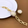 Wedding Jewelry Sets Italian 18K Gold Plated Set Luxury Women Necklaces Earrings Ring Bracelet Dubai Party Accessories 231130