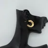 Orecchini a cerchio a forma di C semplici per donne ragazze carine Europa e America metallo liscio tendenza eleganti gioielli regali unghie per le orecchie