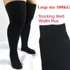 Women Socks Large Size Japanese Cotton Women's Extra Long Thick Black Thigh High Over The Knee Stockings Obesity Cute Solid Sock