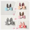 20pcs kreskówka Króliczne Uchłki Bok Prince Baby Girl Hair Clips Bows Hair Spin z miękką kulą dzieci urocze zwierzęta Barrettes265s