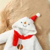 Pagliaccetti Tuta da bambino Manica lunga Con cappuccio Chiusura con cerniera Inverno Natale Pagliaccetto Pupazzo di neve Costume per Ragazze 231129