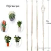 4Pcs Macrame Plant Hanger Handmade Woven Cotton Plant Holder Wall Hanging Planter Basket for Indoor Outdoor Garden Patio Balcony C308t