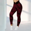 Kobiety legginsów Lady Cross Paski Fitness Fitness Fitness Pant Traw-Dye Printing Elastyczne skokowe spodnie do jogi Push Up Ruched Women Netging