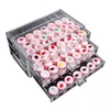 Nail Art Kits 1 Set Boîte De Rangement Triple Couche Grande Capacité En Plastique Divisé Affichage Colle Organisateur Pour Cadeau De Bureau