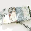 Couverture d'emmaillotage pour bébé né, enveloppe de literie en mousseline de coton et de bambou biologique, imprimé feuilles d'eucalyptus, 231128