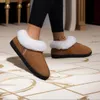 Pantofola antiscivolo in pvc peluche caldo inverno lana d'agnello scarpe con plateau in cotone per la casa 2023 nuove scarpe mocassini da donna traspiranti