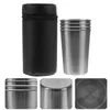 Copas de vino Vaso de agua de metal Taza de cerveza de acero inoxidable Taza de bebida de vidrio portátil para acampar