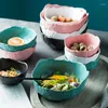 Bols Cuisine Bol Nordique En Céramique Ramen Riz Nouilles Grande Porcelaine Salade Soupe De Fruits Sauce Japonais Tigelas Vaisselle