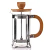 Fransız Press Çevre Dostu Bambu Kapak Kahve Pistonu Çay Makinesi Percolator Filtre Pres Kahve Kettle Pot Cam çaydanlık C1030227S