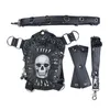 Gothic Steampunk Schedel 2019 Vrouwen Messenger Lederen Klinknagel Taille Zakken Mode Retro Rock Motorfiets Beenzak voor Mannen T200113319G