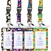 Card Holders Cartoon Sunflower Lanyard Keychain Key Badge Mobile Phone Rope With Kawaii Holder Cover For Woman