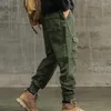 Männer Hosen Herbst Und Winter Armee Grün Vintage Overalls Trendy Marke Lose Plus Größe Bein Multi-Pocket Casual