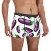 Caleçon Hommes Aubergine Sous-Vêtements Légumes Mode Boxer Culotte Homme Respirant Plus La Taille Imprimer Polyester